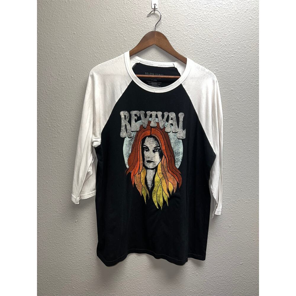 Selena Gomez Shirt Revival Tour Concert Raglan Tee Musician Large 2015